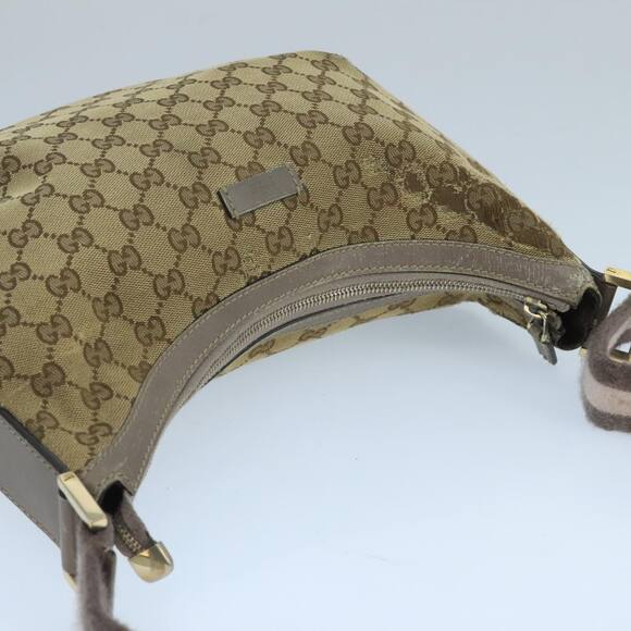 GUCCI Sherry Line GG Canvas Shoulder Bag Beige Gray Pink - Picture 6 of 16